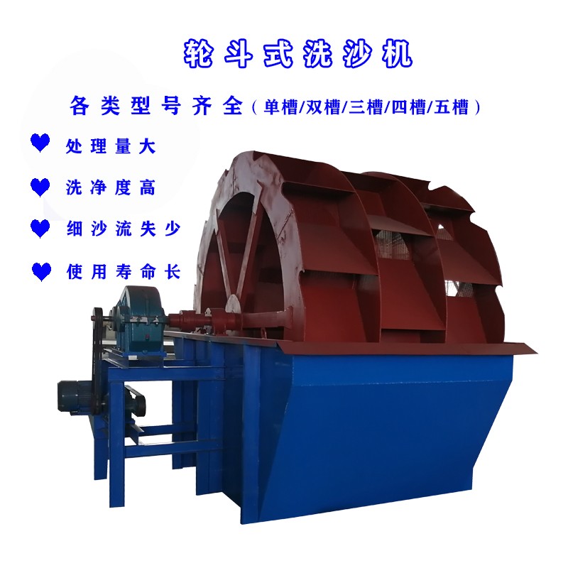輪斗洗砂機設(shè)備大型篩沙機輪式洗沙全套全自動水洗山河沙砂洗產(chǎn)品圖片