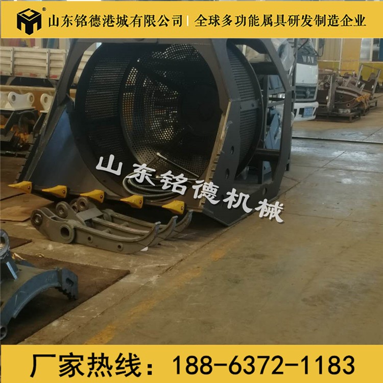 廠家定制篩孔大小挖機適用旋轉(zhuǎn)篩篩石篩沙器