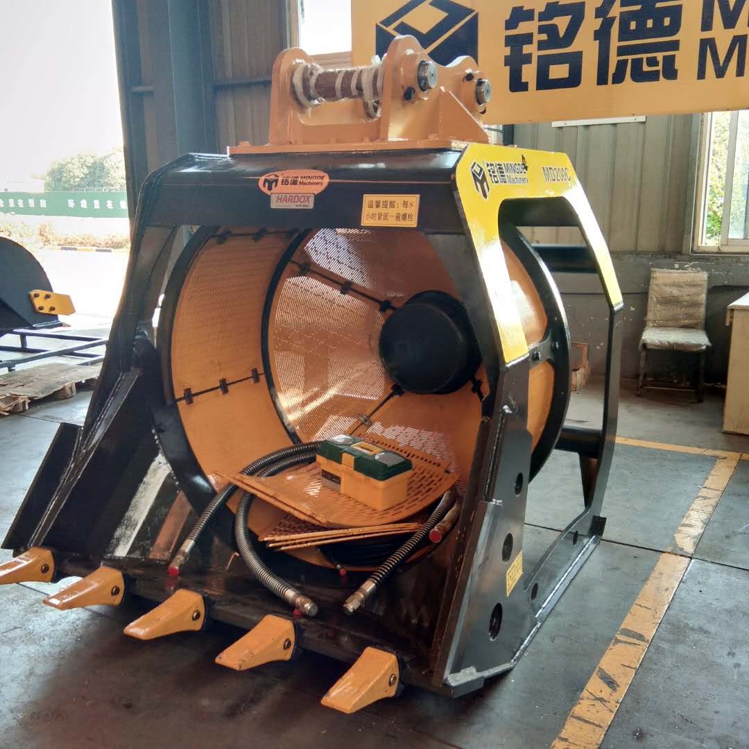 挖機(jī)土石分離分篩斗 河道洗沙旋轉(zhuǎn)篩分斗產(chǎn)品圖片