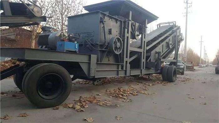 猛威士80掛車破碎機(jī)輪胎移動破碎平臺