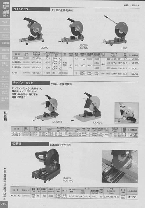 やまびこ産業機械（株）RYOBI切斷機 