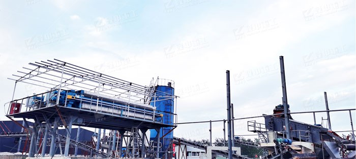 尾礦洗砂脫水設備 環保洗沙機處理現場-隆中重工廠家