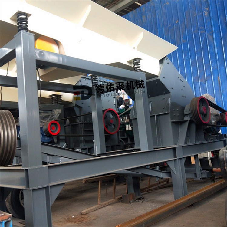 簡易式移動破碎車破碎站 小型組合式移動制砂生產(chǎn)線 顎式破碎車產(chǎn)品圖片