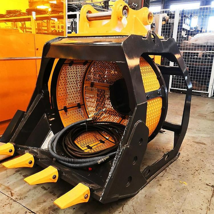 挖機(jī)轉(zhuǎn)篩液壓旋轉(zhuǎn)滾筒篩分斗土石篩分洗沙篩沙