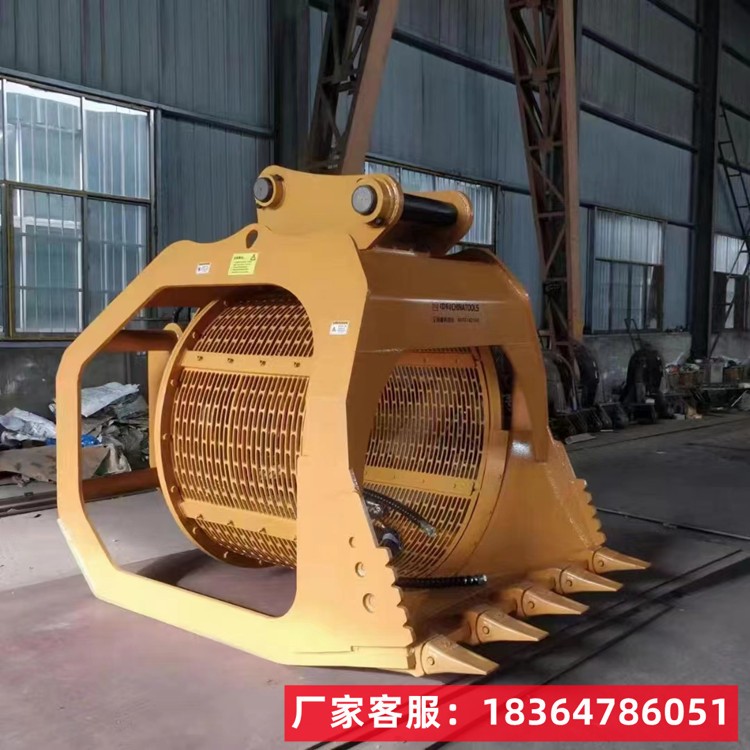 管道回填挖機(jī)篩分斗篩土斗土壤修復(fù)滾筒篩網(wǎng)斗