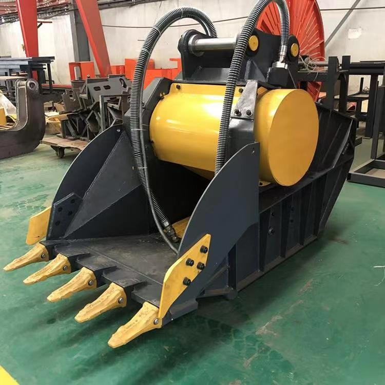 挖機粉碎斗混凝土路面破拆廢料再利用篩分破碎斗產(chǎn)品圖片