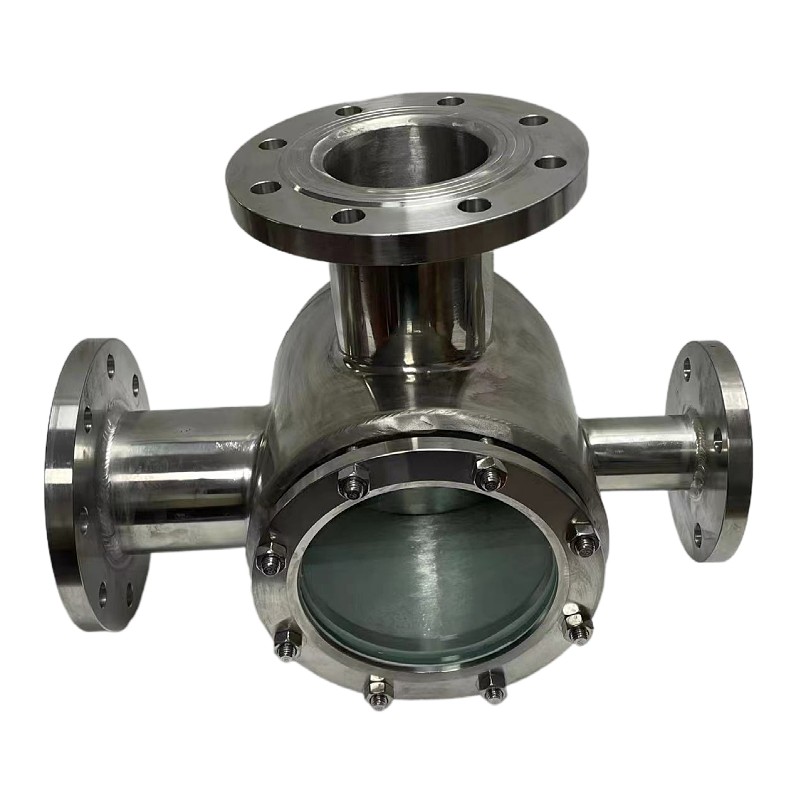 不銹鋼三通法蘭視鏡 視蠱水流指示器 可觀察可視法蘭三通視鏡