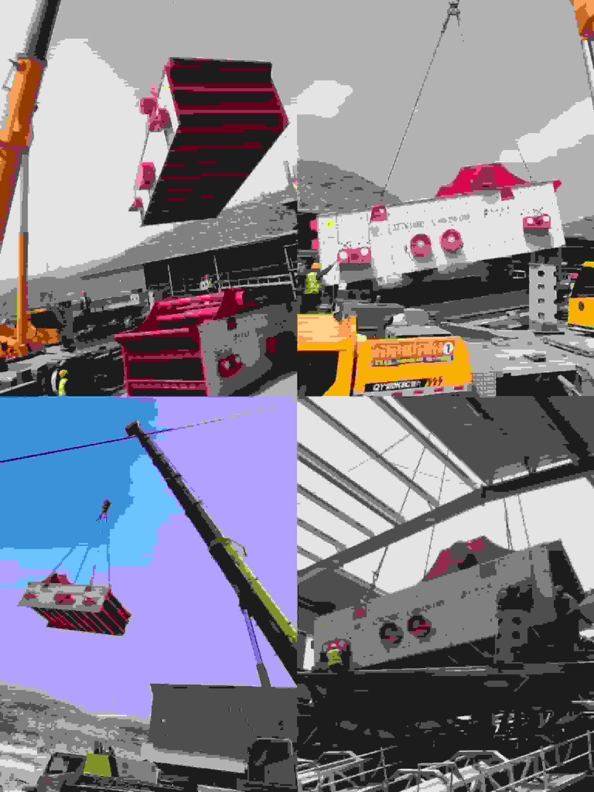 沖刺五月初試生產(chǎn)， 上海眾建四臺重型振動篩進(jìn)入安裝階段！