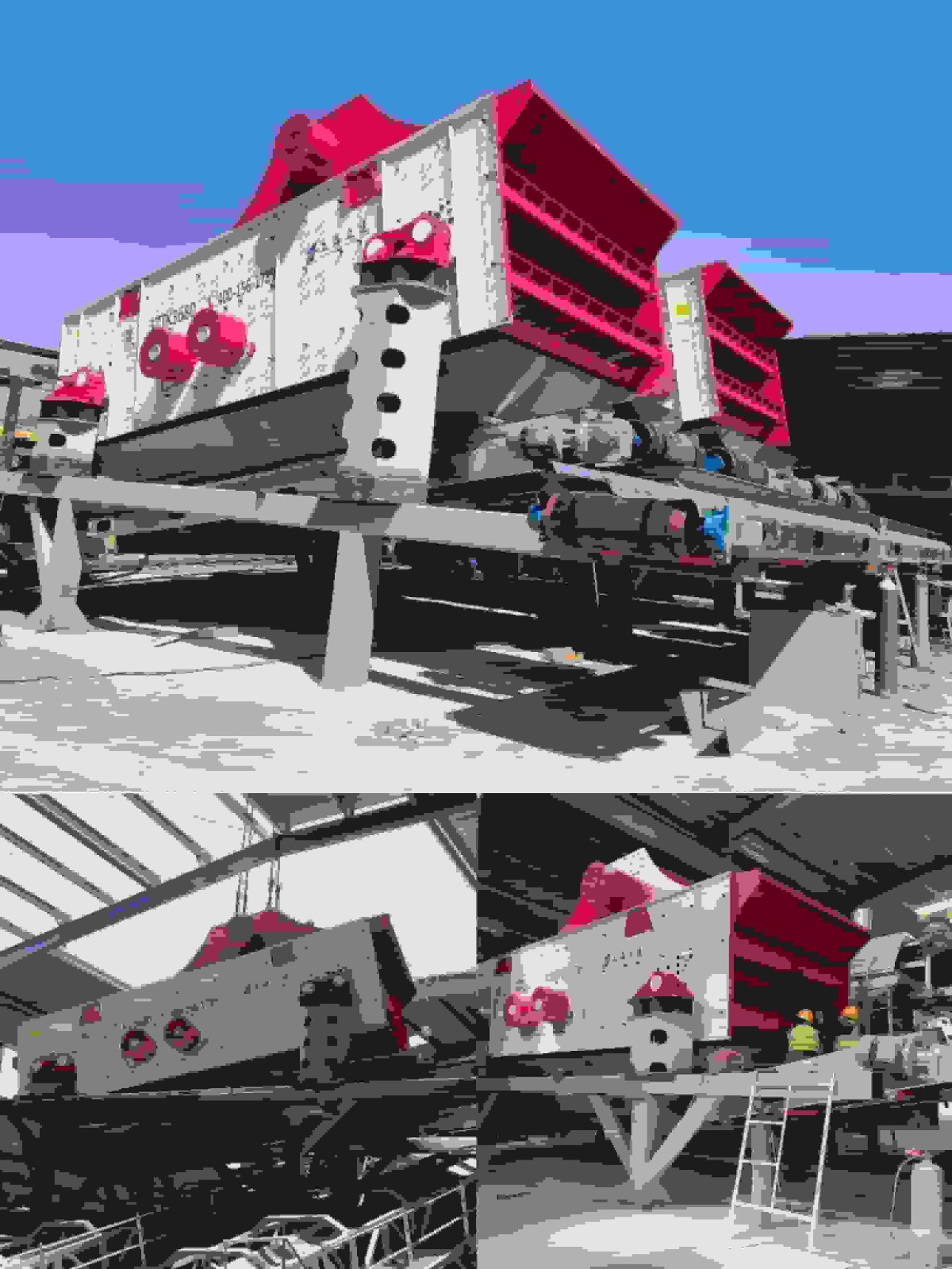 年產(chǎn)鐵礦石骨料700萬噸， 山西項目四臺重型振動篩安裝完成！