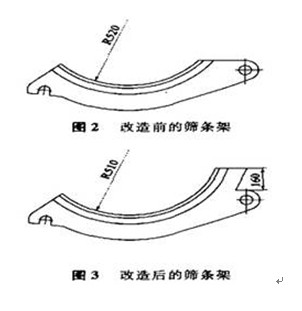 改造前后的篩條架對比