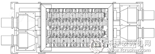 剪切式垃圾破碎機(jī)四電動機(jī)驅(qū)動（圖２）