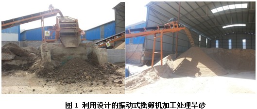 利用設(shè)計的振動式搖篩機(jī)加工處理旱砂
